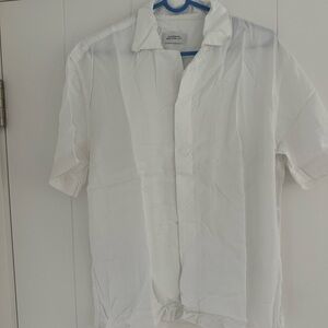 Saturdays New York City White Casual Button Down Shirt